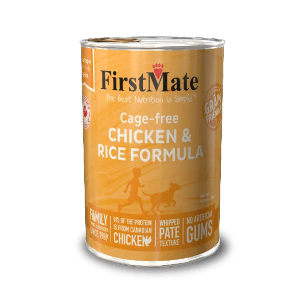 FirstMate Grain Friendly Cage Free Chicken & Rice Formula Dog Can Food 12.2oz