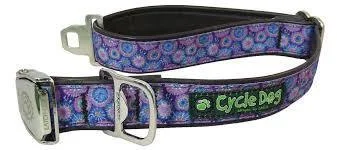 Cycle Dog Collar Metal-Purple Blue Tie Dye