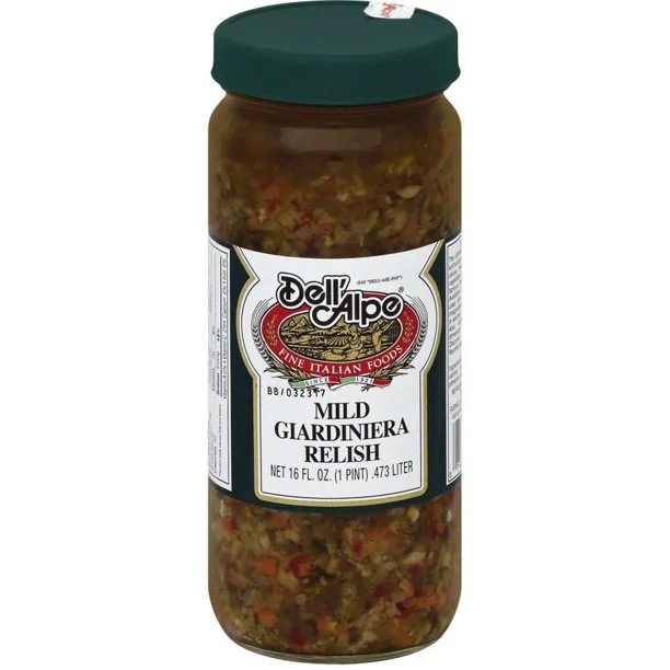 Dell Alpe - Relish Mild Giardiniera, 16 Oz (Pack of 12)