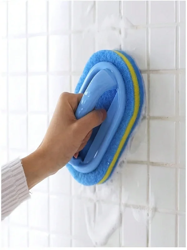 Powerful Sponge Scrub Brush For Multi-Purpose Cleaning, Including Bathroom, Kitchen And Floor, With Productivity For Cleaning Oil Stain On Bath Tub, Tile, Stove And Glass