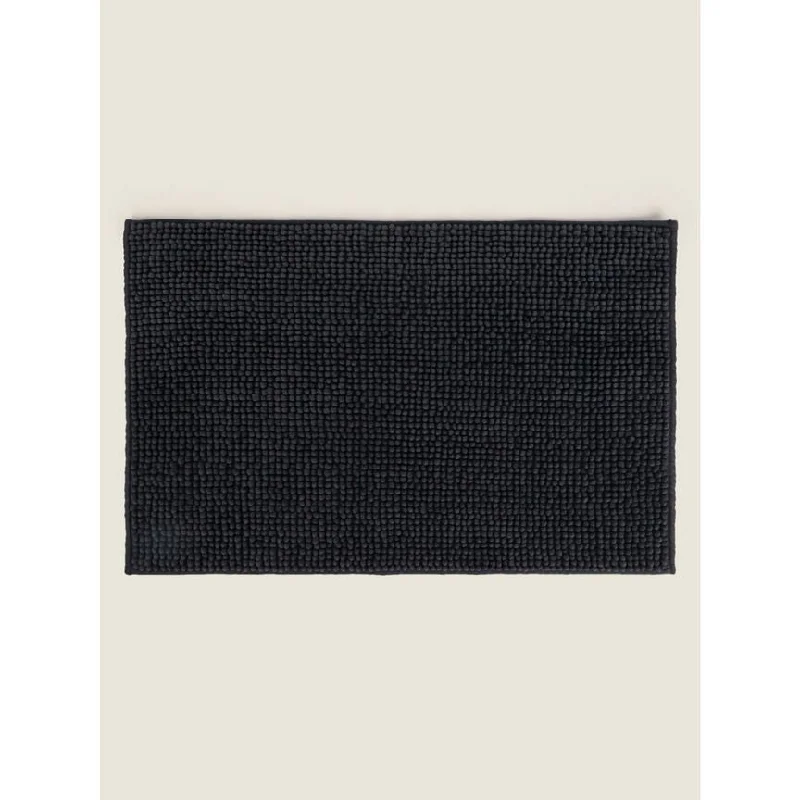 George Home Dark Grey Chenille Bath Mat