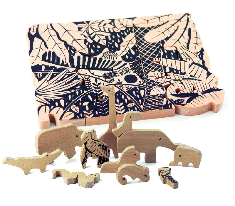 Bajo Jungle Puzzle-Black print