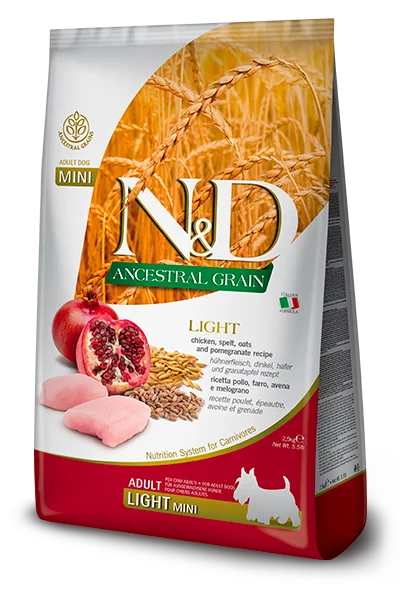 Farmina N&D Ancestral Grain Canine Chicken & Pomegranate Light Mini  Dry Dog Food