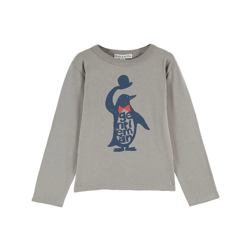 Emile et Ida Metal Penguin Print Tee