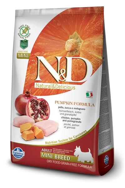 Farmina N&D Grain Free Chicken & Pomegranate With Pumpkin Adult Mini - 800g