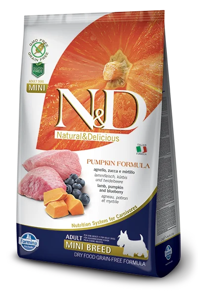 Farmina N&D Grain Free Lamb & Blueberry With Pumpkin Adult Mini - 7kg